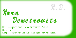 nora demetrovits business card